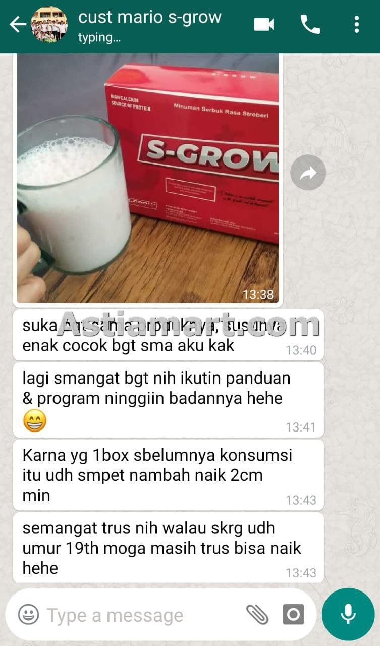 testimoni s-grow susu peninggi badan 12